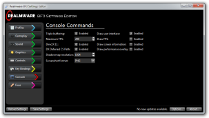 Console commands page